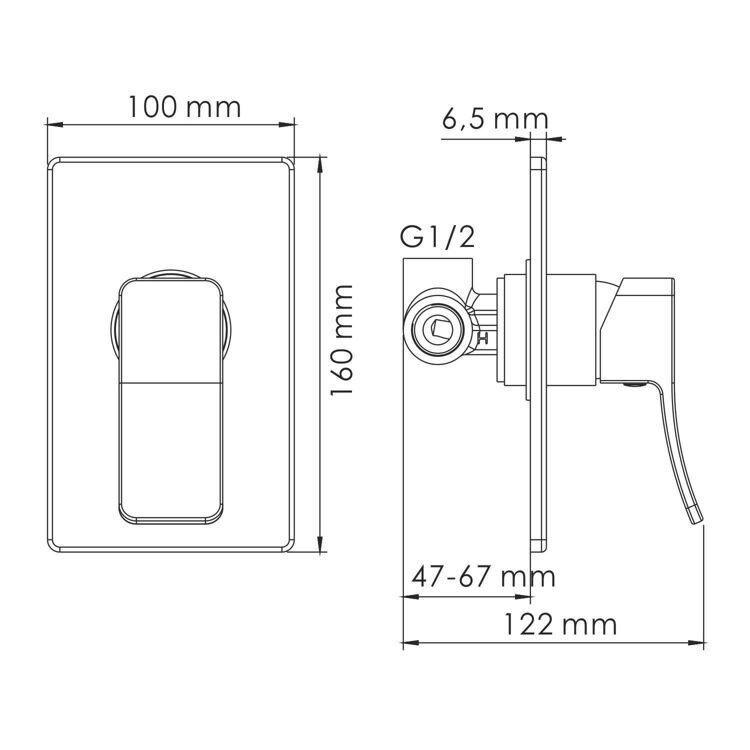 Смеситель для душа WasserKRAFT Aller 10651WHITE хром/белый