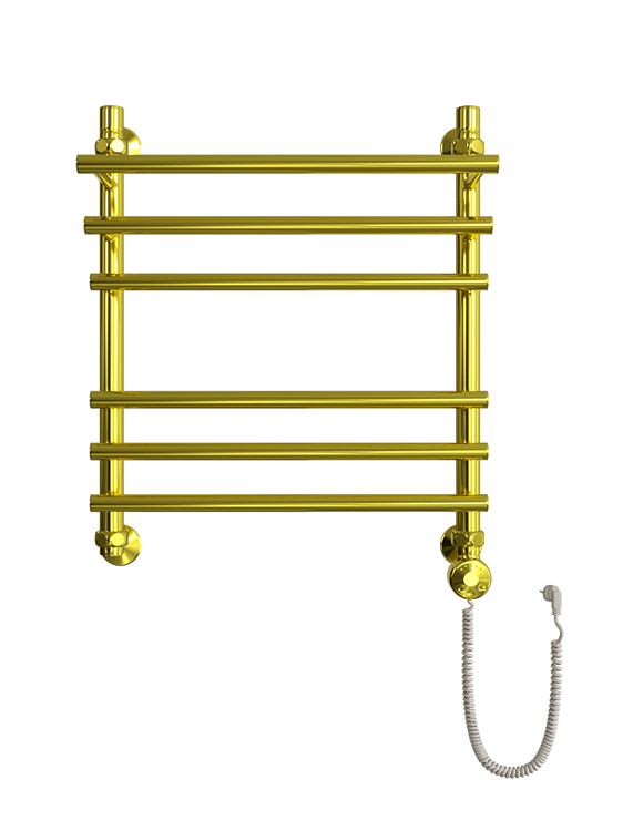 Полотенцесушитель ДВИН F Primo 60/50 Электрический 1"-3/4"-1/2" К эл ТЭН справа Золотой хром