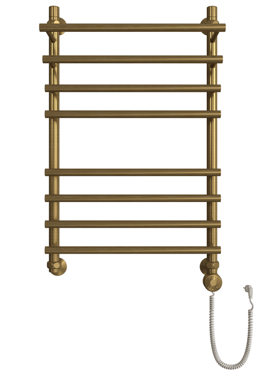 Полотенцесушитель ДВИН F Primo 80/50 Электрический 1"-3/4"-1/2" К эл ТЭН справа Состаренная бронза