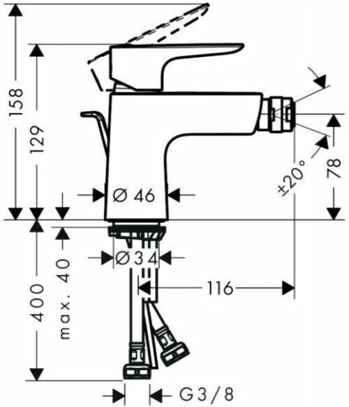 Смеситель для биде Hansgrohe Metropol 32520000 хром