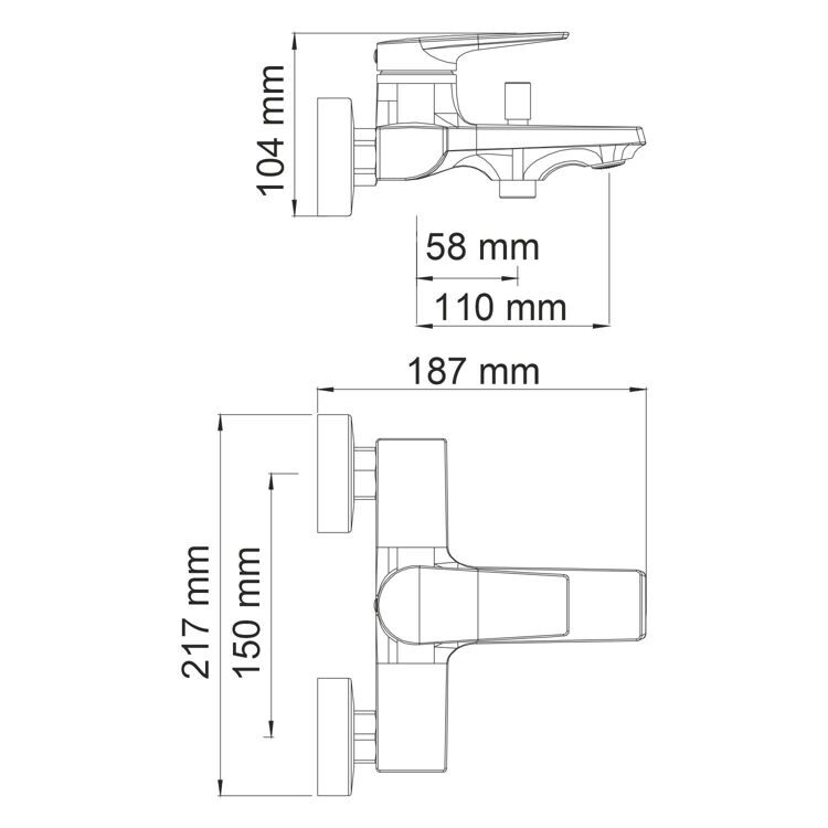 Смеситель для ванны WasserKRAFT Lopau 3201 хром