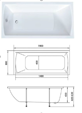 Ванна акриловая Marka One MODERN 190x80