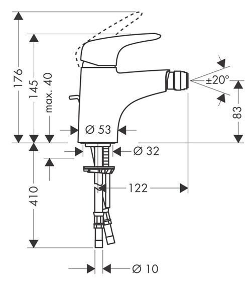 Смеситель для биде Hansgrohe Metropol 32520990 золото