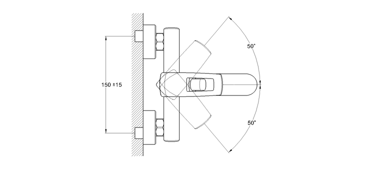 Смеситель для ванны G.Lauf с литым поворотным изливом LEF3-A232