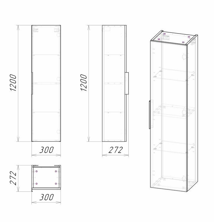 Комплект мебели Grossman Форта 80  4 в 1 дуб галифакс (ум. Фостер 80)