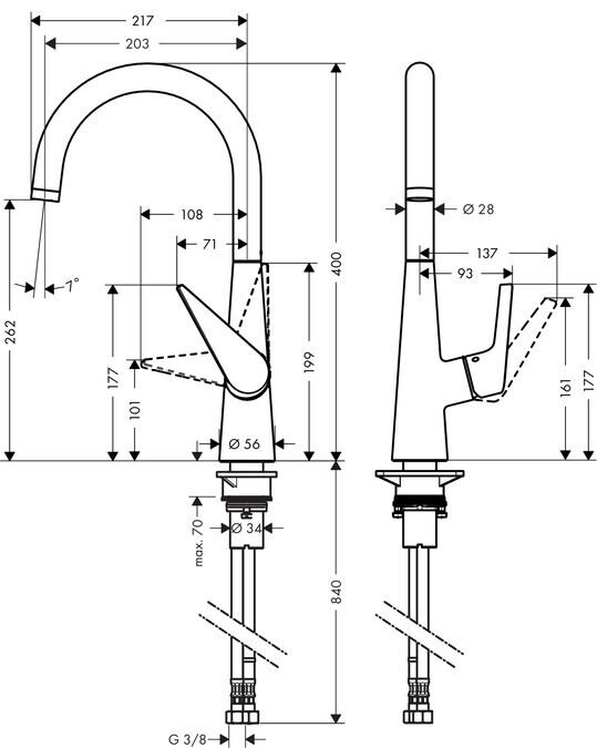 Смеситель для кухни Hansgrohe Talis S 72810000 хром