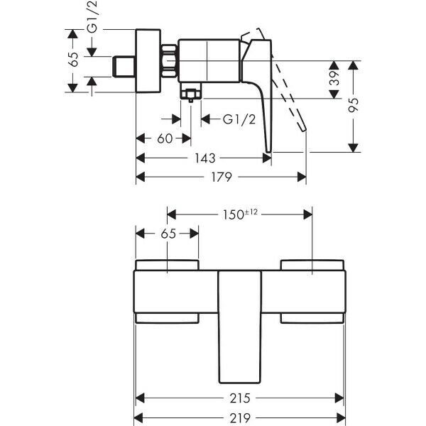 Смеситель для душа Hansgrohe Metropol 32560670 чёрный