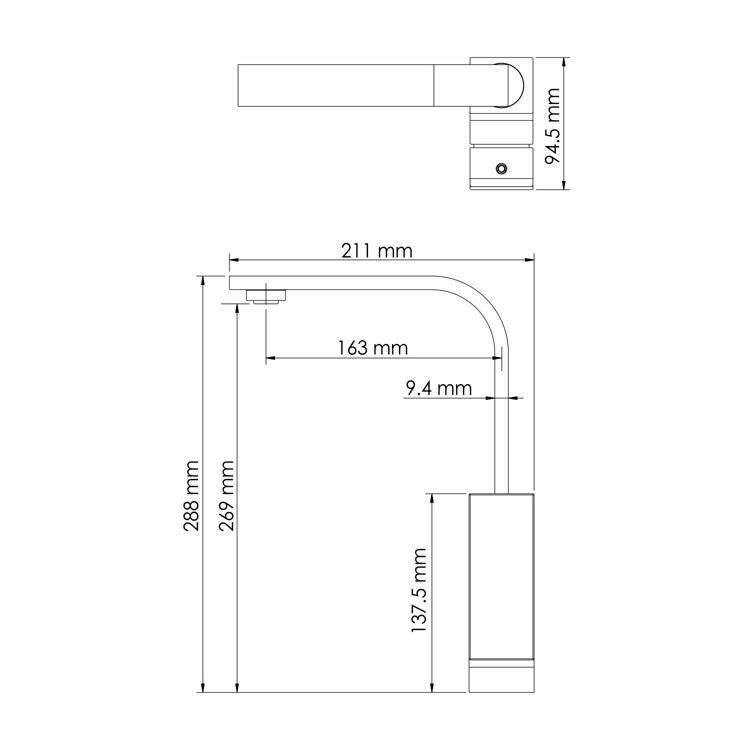 Смеситель для кухни WasserKRAFT Abens 2007 чёрный