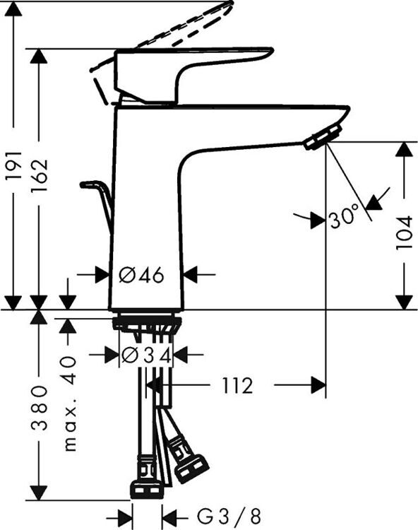 Смеситель для раковины Hansgrohe Talis E 71712140 бронза