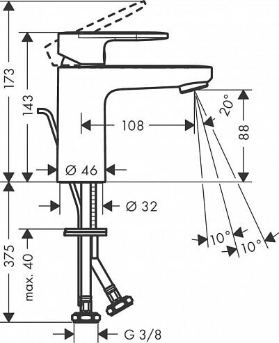 Смеситель для раковины Hansgrohe Vernis Blend 71580670 чёрный