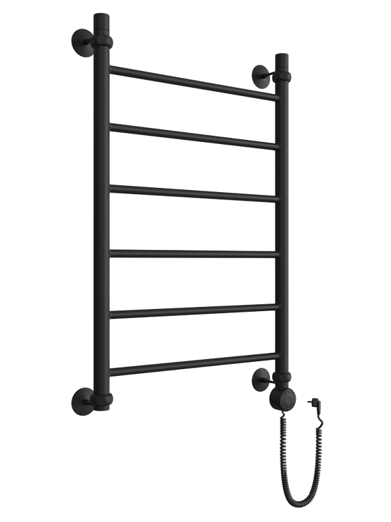 Полотенцесушитель ДВИН J 80/50 Электрический 1"-1/2" К эл ТЭН справа Чёрный матовый