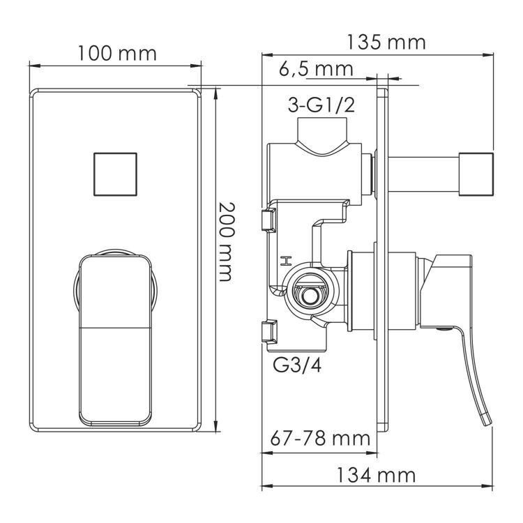 Смеситель для душа WasserKRAFT Aller 10641WHITE хром/белый