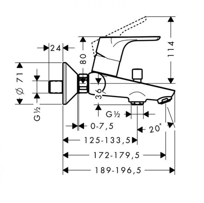 Смеситель для ванны Hansgrohe Focus 31940000 хром