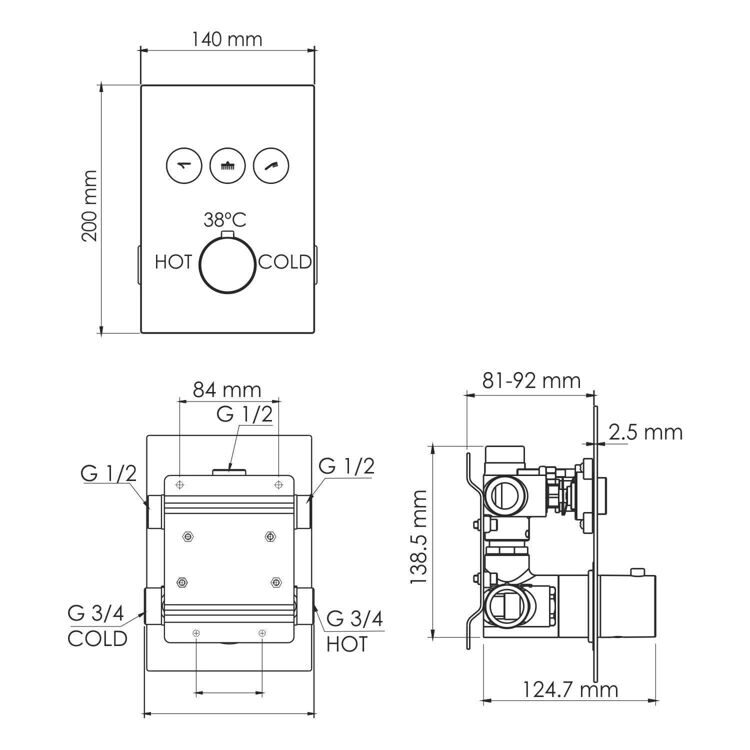 Смеситель для душа WasserKRAFT Neime 1944 Thermo хром