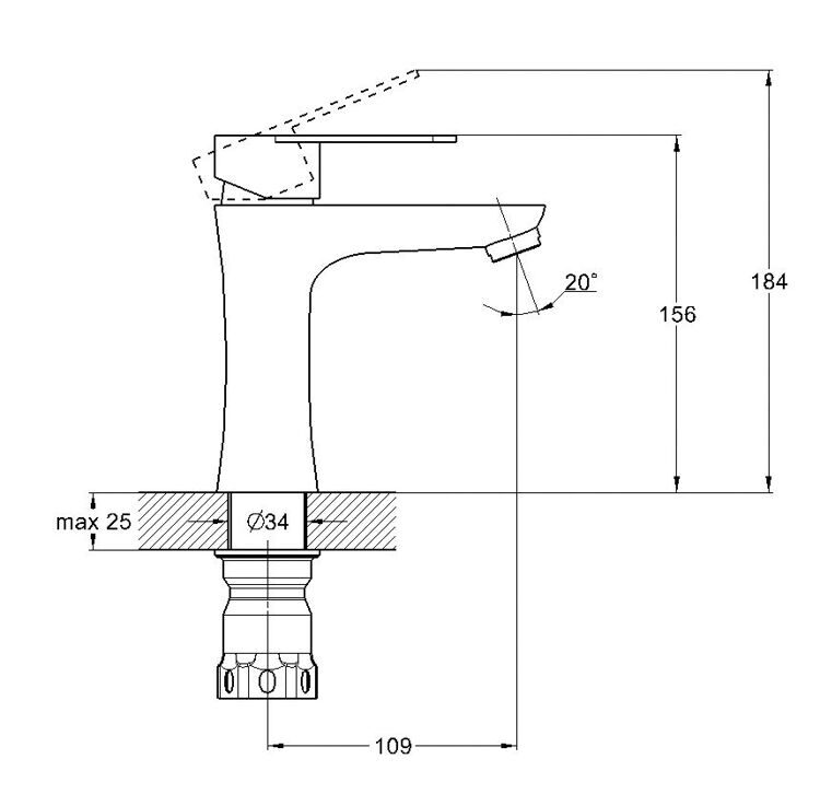 Смеситель для раковины Solone  JAT1-A094