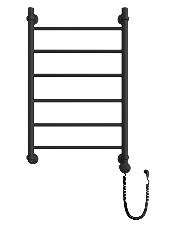 Полотенцесушитель ДВИН J 80/50 Электрический 1"-1/2" К эл ТЭН справа Чёрный матовый