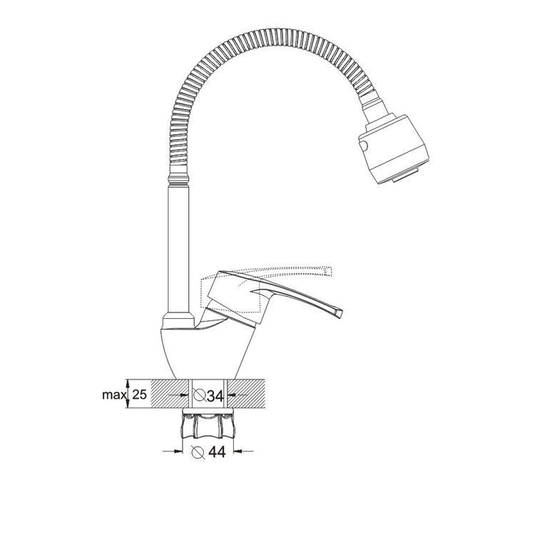 Смеситель для кухни G.Lauf  с гофрированным изливом 8G4-E181