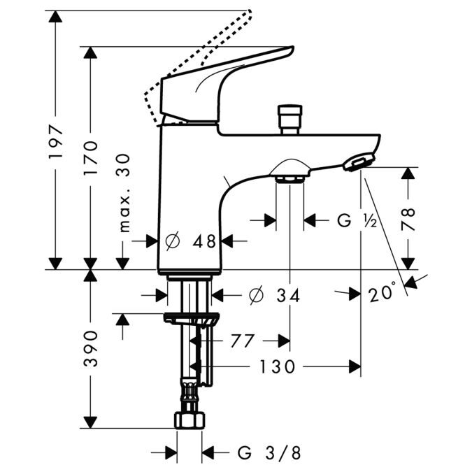 Смеситель для ванны Hansgrohe Focus 31930000 хром