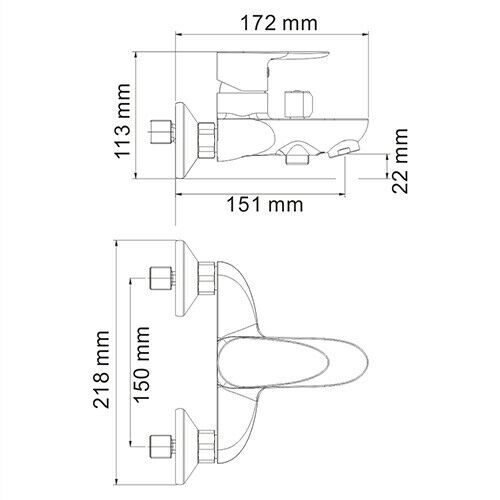 Смеситель для ванны WasserKRAFT Leine 3501 хром