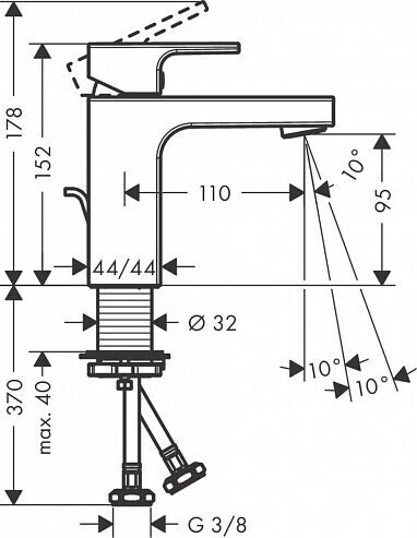 Смеситель для раковины Hansgrohe Vernis Shape 71568000 хром