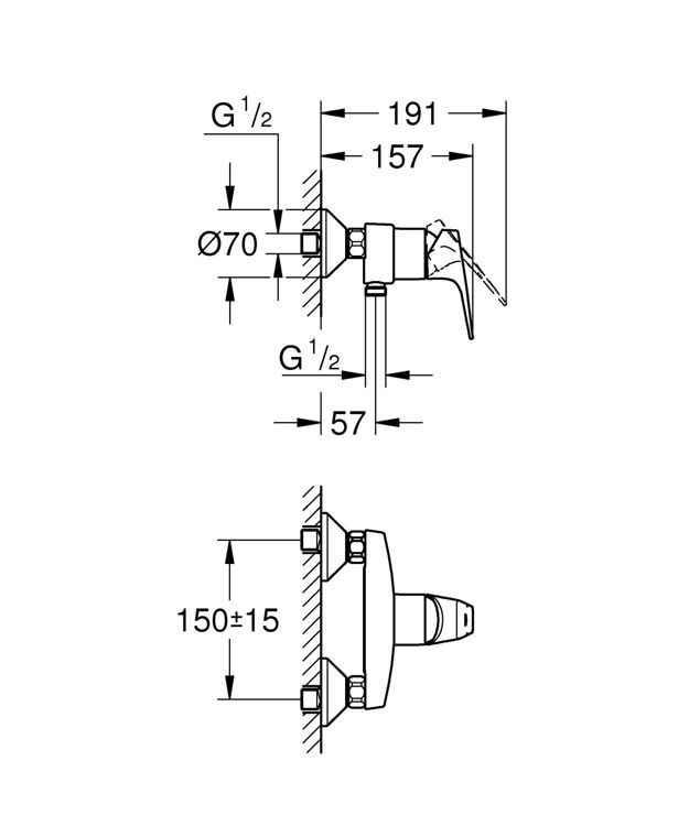 Смеситель для душа Grohe BauFlow 23755000 хром