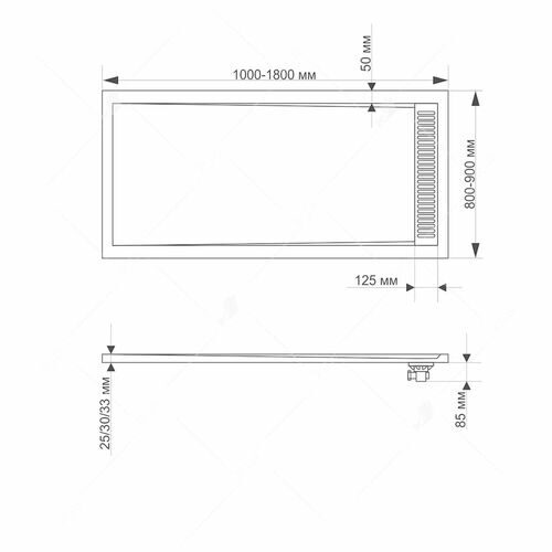 Душевой поддон прямоугольный RGW STM-148W белый 80х140х2,5