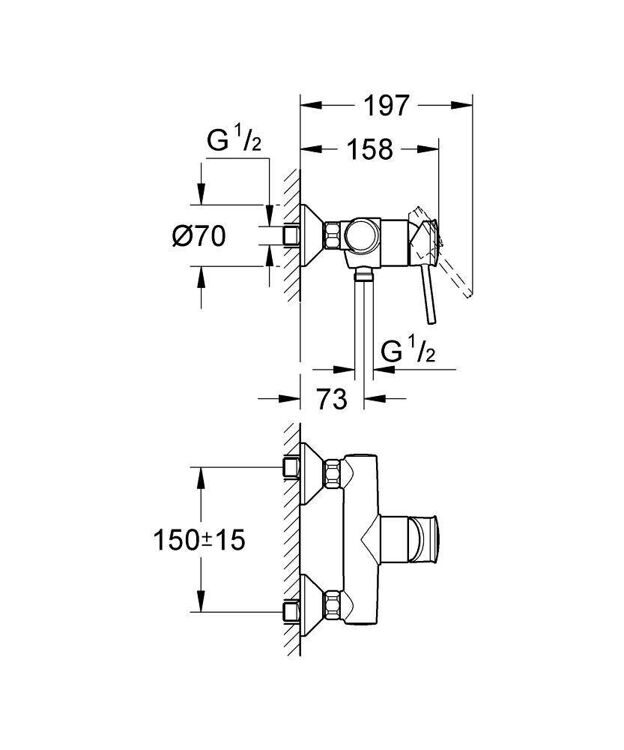 Смеситель для душа Grohe BauClassic 32867000 хром