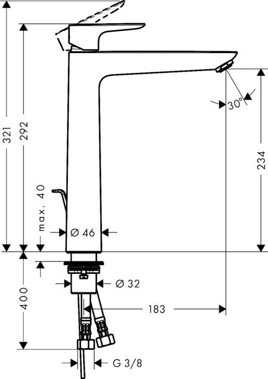 Смеситель для раковины Hansgrohe Talis E 71717990 золото