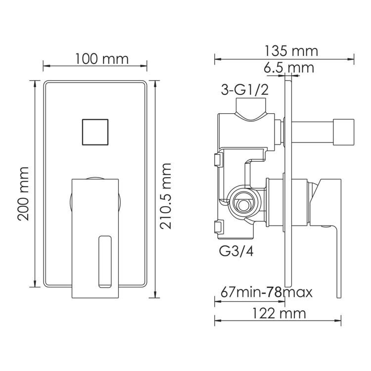 Смеситель для душа WasserKRAFT Alme 1541 хром