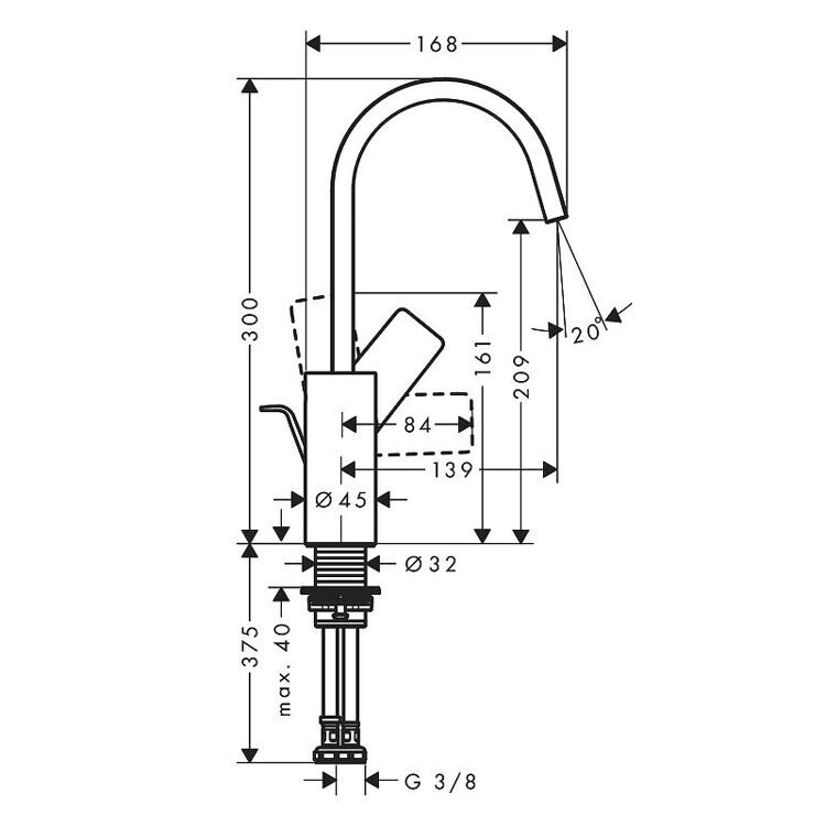 Смеситель для раковины Hansgrohe Vivenis 75030700 белый