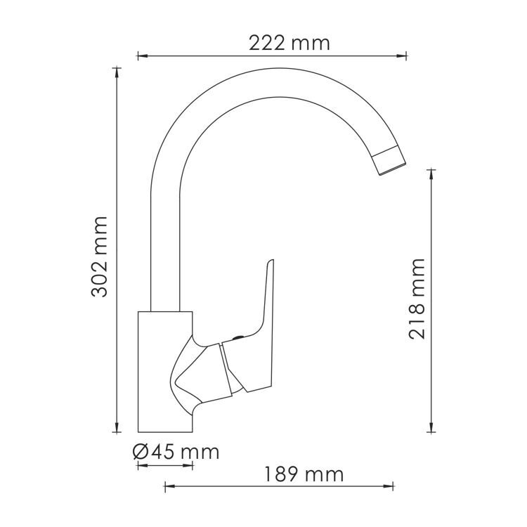 Смеситель для кухни WasserKRAFT Lippe 4507 хром