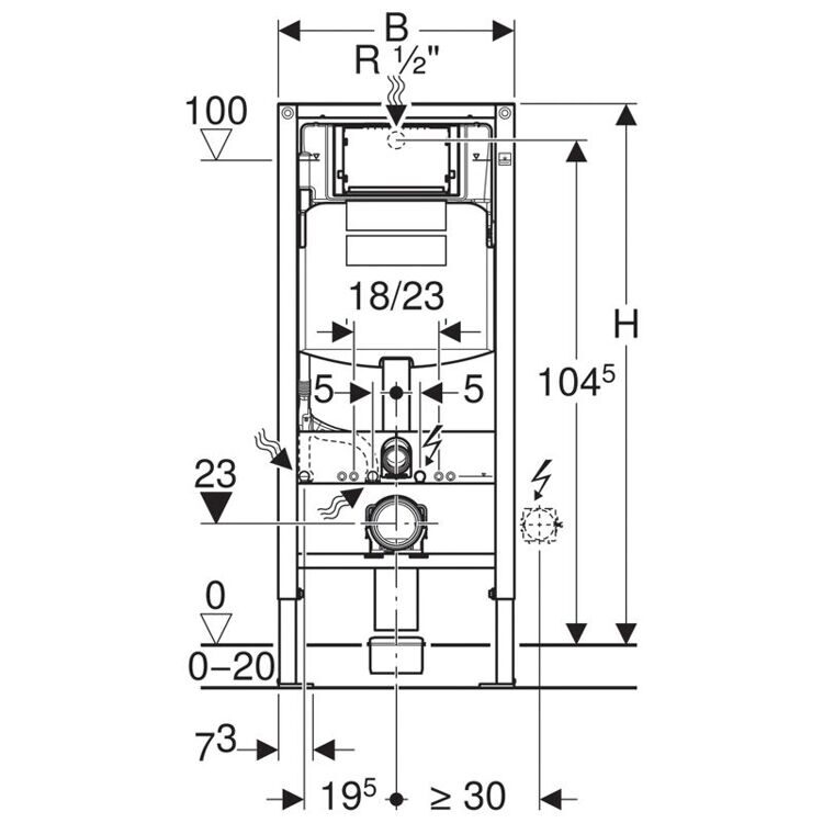 Комплект 4 в 1 инсталляция Geberit Duofix UP320 111.300.00.5 + кнопка смыва белый Sigma 20 + унитаз подвесной Azario Gloria + сиденье микролифт