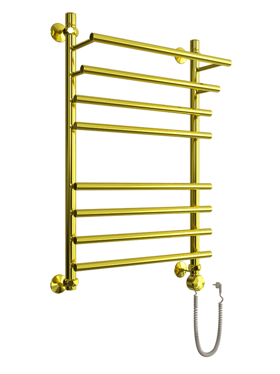 Полотенцесушитель ДВИН F Primo 80/50 Электрический 1"-3/4"-1/2" К эл ТЭН справа Золотой хром