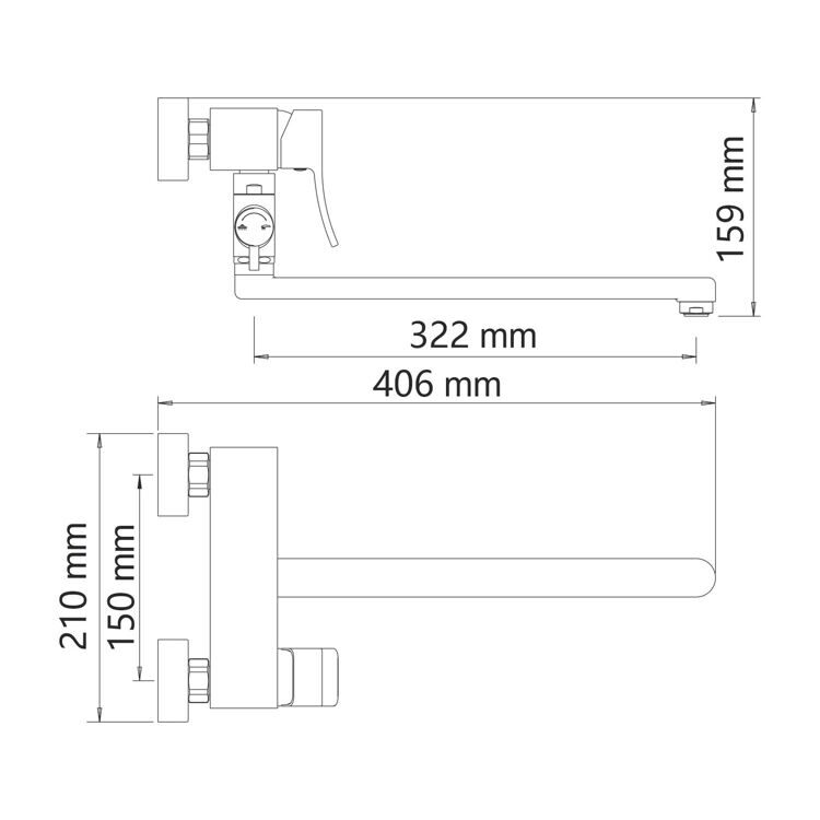 Смеситель для ванны WasserKRAFT Aller 1062L хром